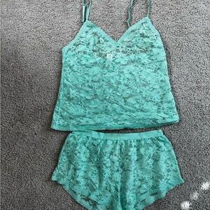 Victoria Lace Cami & Short Sleep Set - Mint